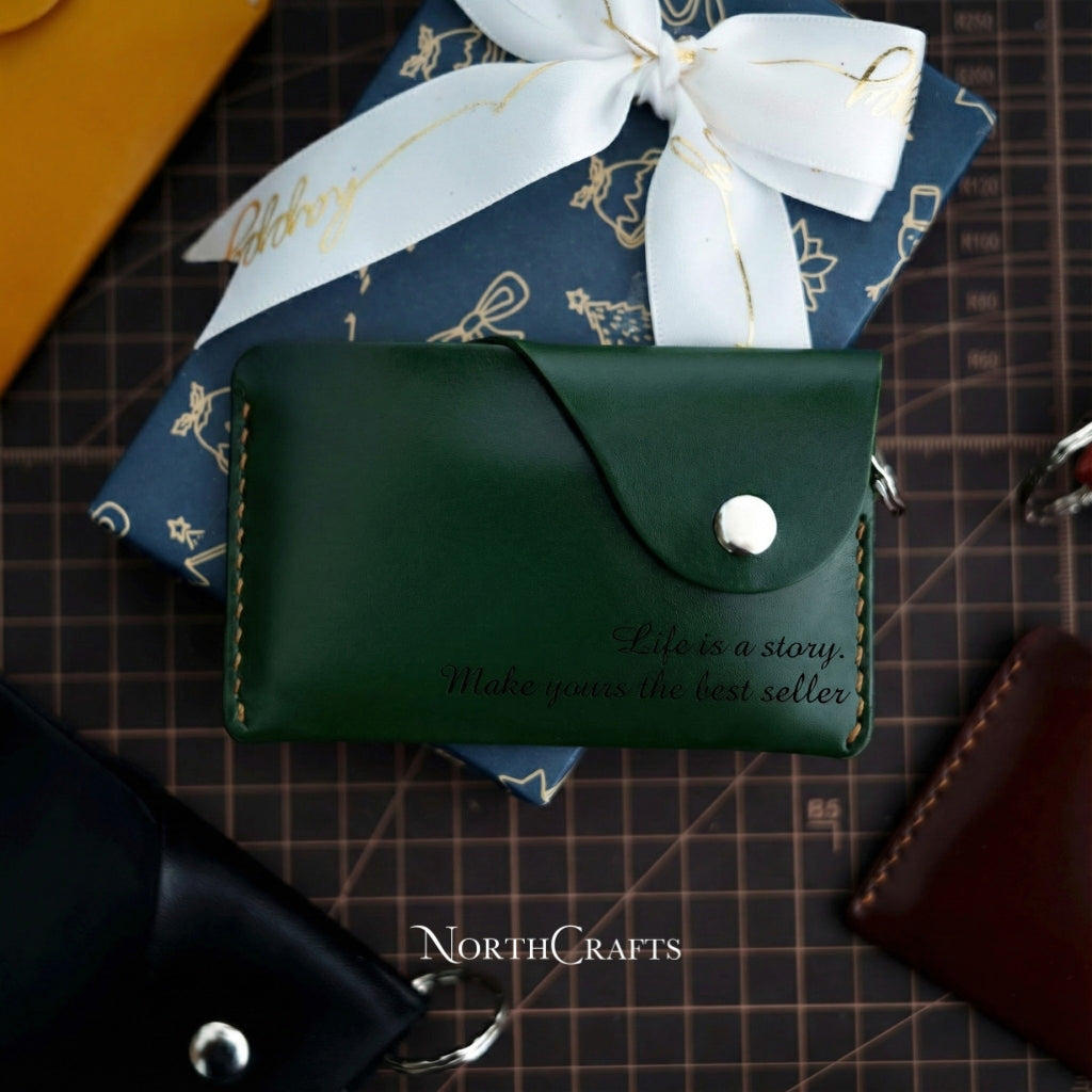 Personalized Handmade Leather Keychain Wallet & Slim Card Holder – NorthCrafts