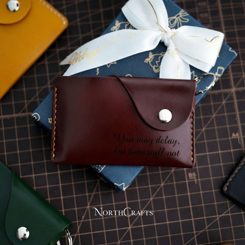Personalized Handmade Leather Keychain Wallet & Slim Card Holder – NorthCrafts