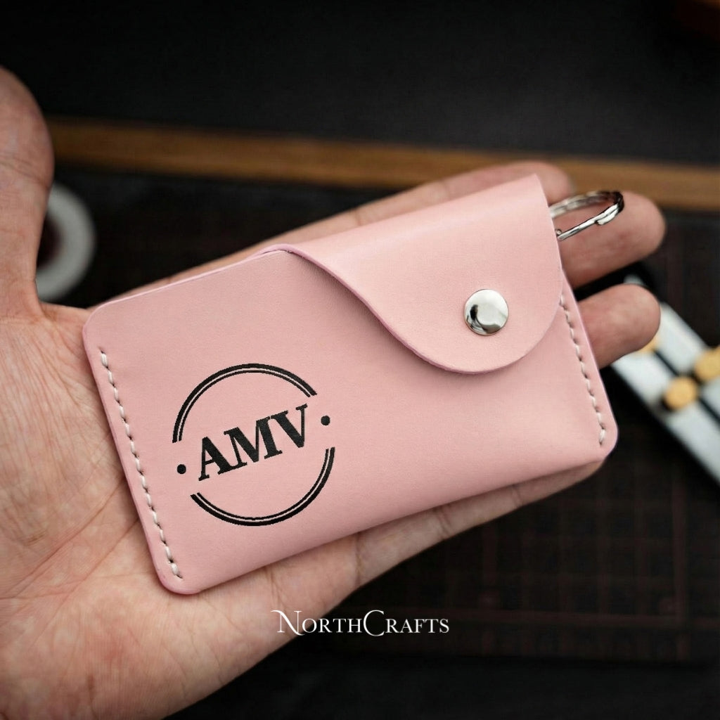 Personalized Handmade Leather Keychain Wallet & Slim Card Holder – NorthCrafts