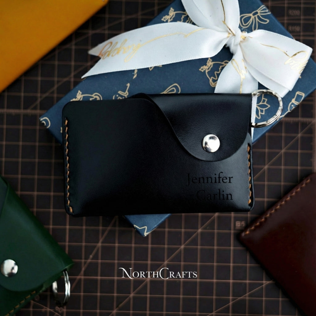 Personalized Handmade Leather Keychain Wallet & Slim Card Holder – NorthCrafts