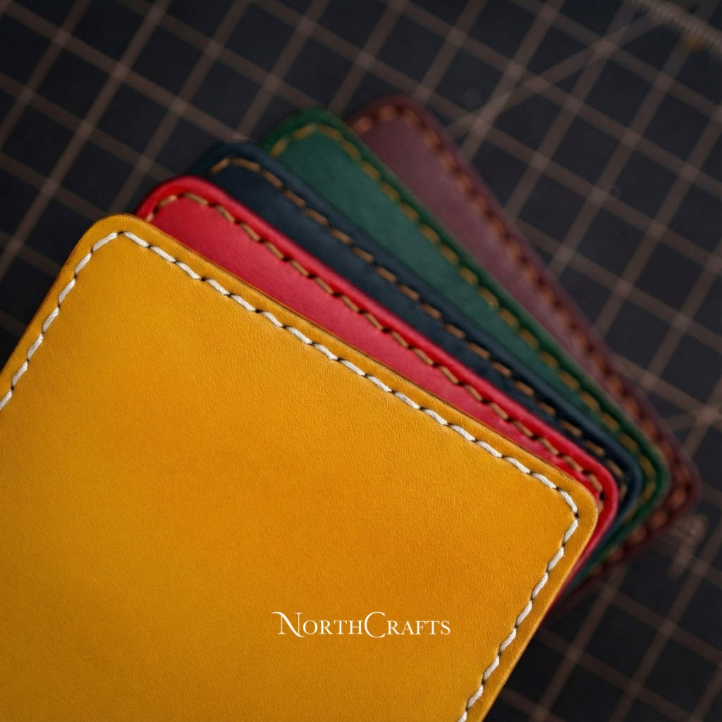 Personalized Handcrafted Vertical Leather Card Holder Wallet – NorthCrafts
