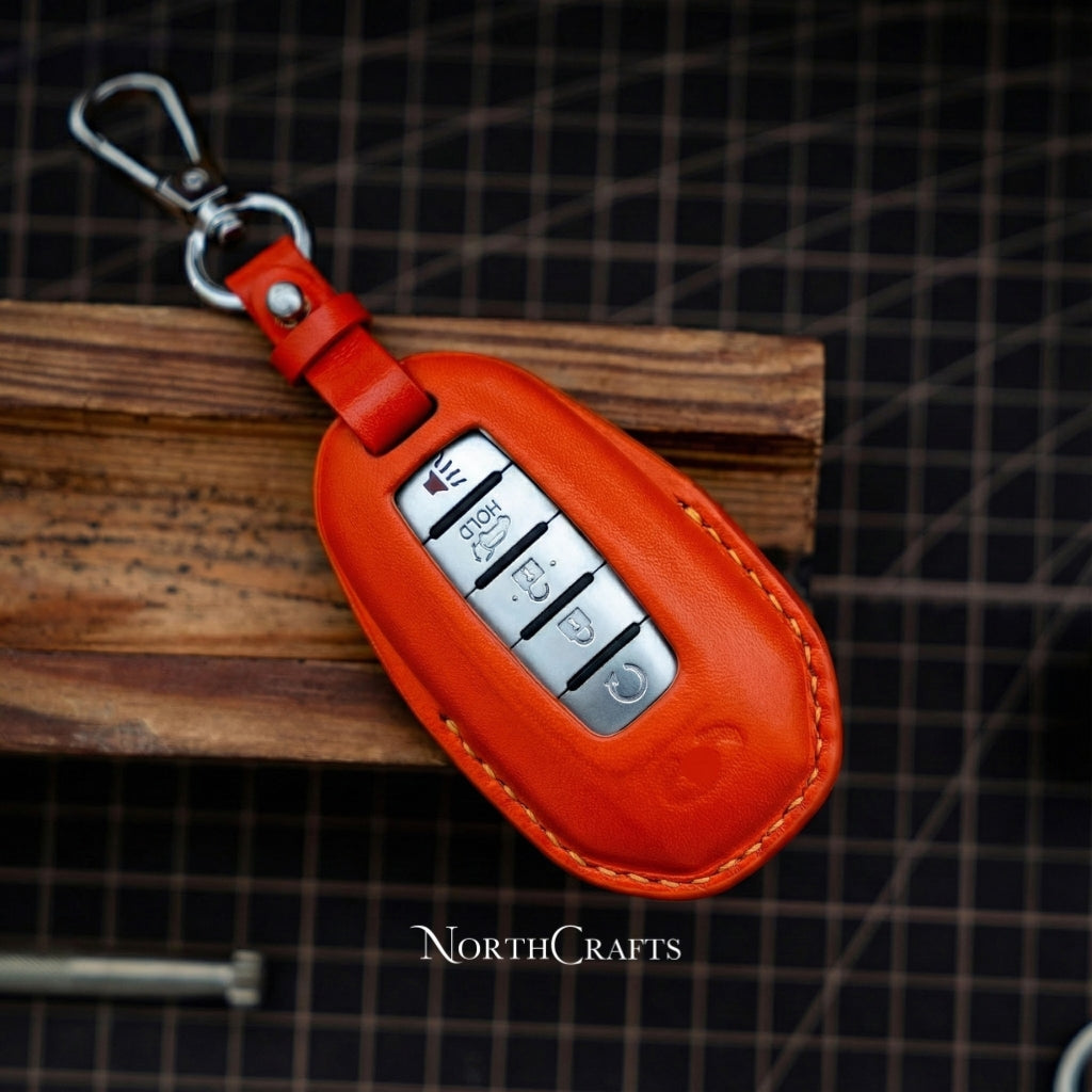 Leather Key Fob Cover for Q50, QX50 & Q60 – Personalized Handmade – NorthCrafts | NorthCrafts