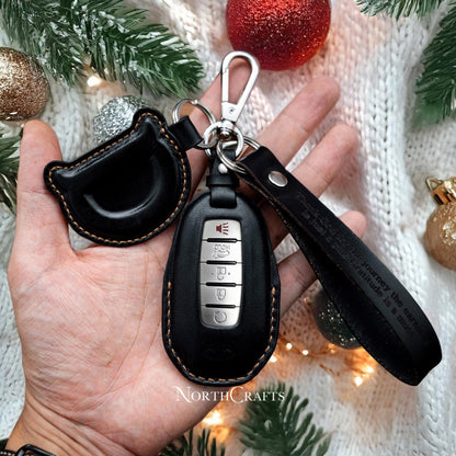 Leather Key Fob Cover for Q50, QX50 & Q60 – Personalized Handmade – NorthCrafts | NorthCrafts