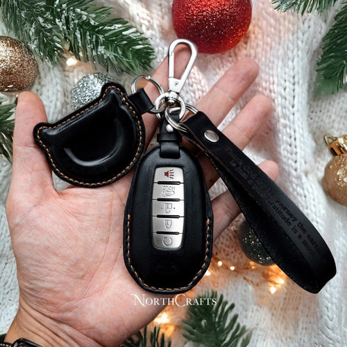 Leather Key Fob Cover for Q50, QX50 & Q60 – Personalized Handmade – NorthCrafts | NorthCrafts