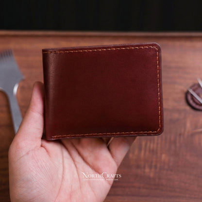 Red Leather Bifold Wallet with Inner Card Slots for Men – Personalized Handmade – NorthCrafts | NorthCrafts