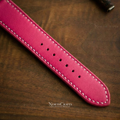 Rose Pink Leather iWatch Band (38mm–49mm) for Apple Watch Series SE2, 11, 10, 9, 8 & 7 – Personalized Handmade – NorthCrafts | NorthCrafts