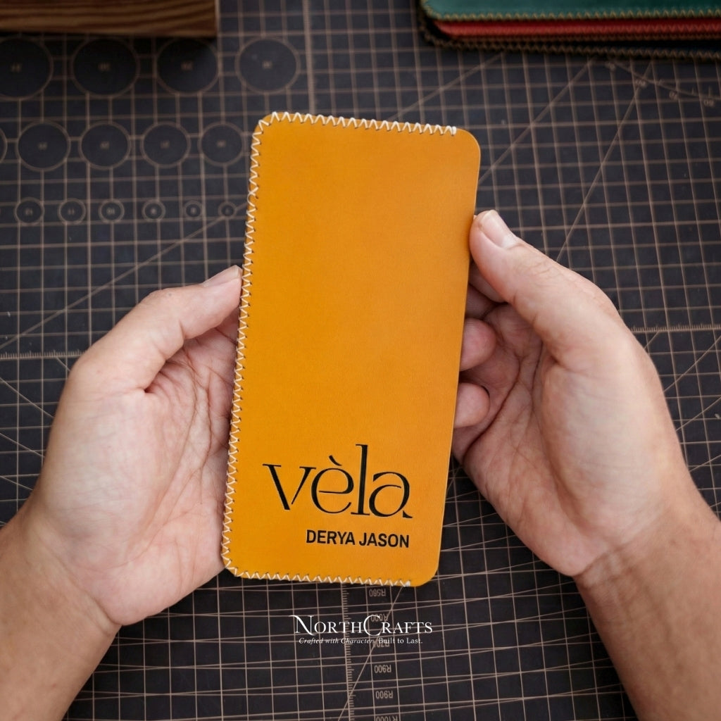 Slim Cash Envelope Long Leather Wallet for Women – Personalized Handmade – NorthCrafts | NorthCrafts