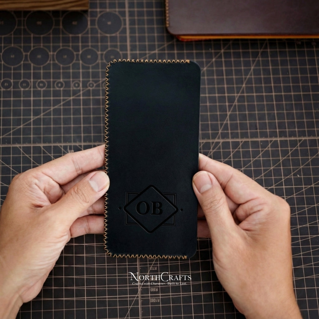 Slim Cash Envelope Long Leather Wallet for Women – Personalized Handmade – NorthCrafts | NorthCrafts