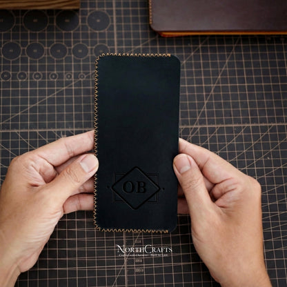 Slim Cash Envelope Long Leather Wallet for Women – Personalized Handmade – NorthCrafts | NorthCrafts