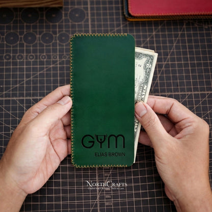 Slim Cash Envelope Long Leather Wallet for Women – Personalized Handmade – NorthCrafts | NorthCrafts