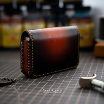 Square Leather Card Holder (3x3 Inch or Custom Size) – Personalized Handmade – NorthCrafts | NorthCrafts