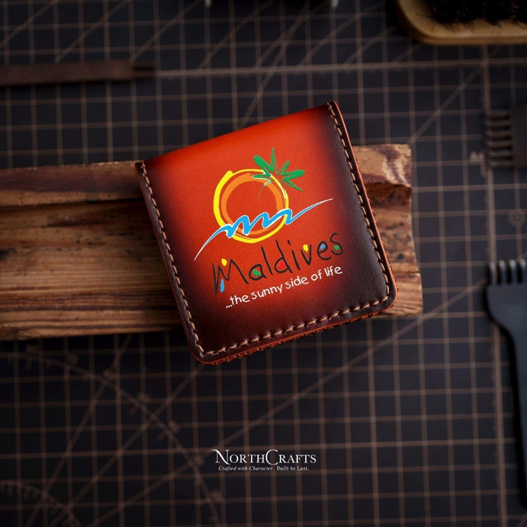 Square Leather Card Holder Box (2.5x2.5 Inch) – Personalized Handmade – NorthCrafts | NorthCrafts