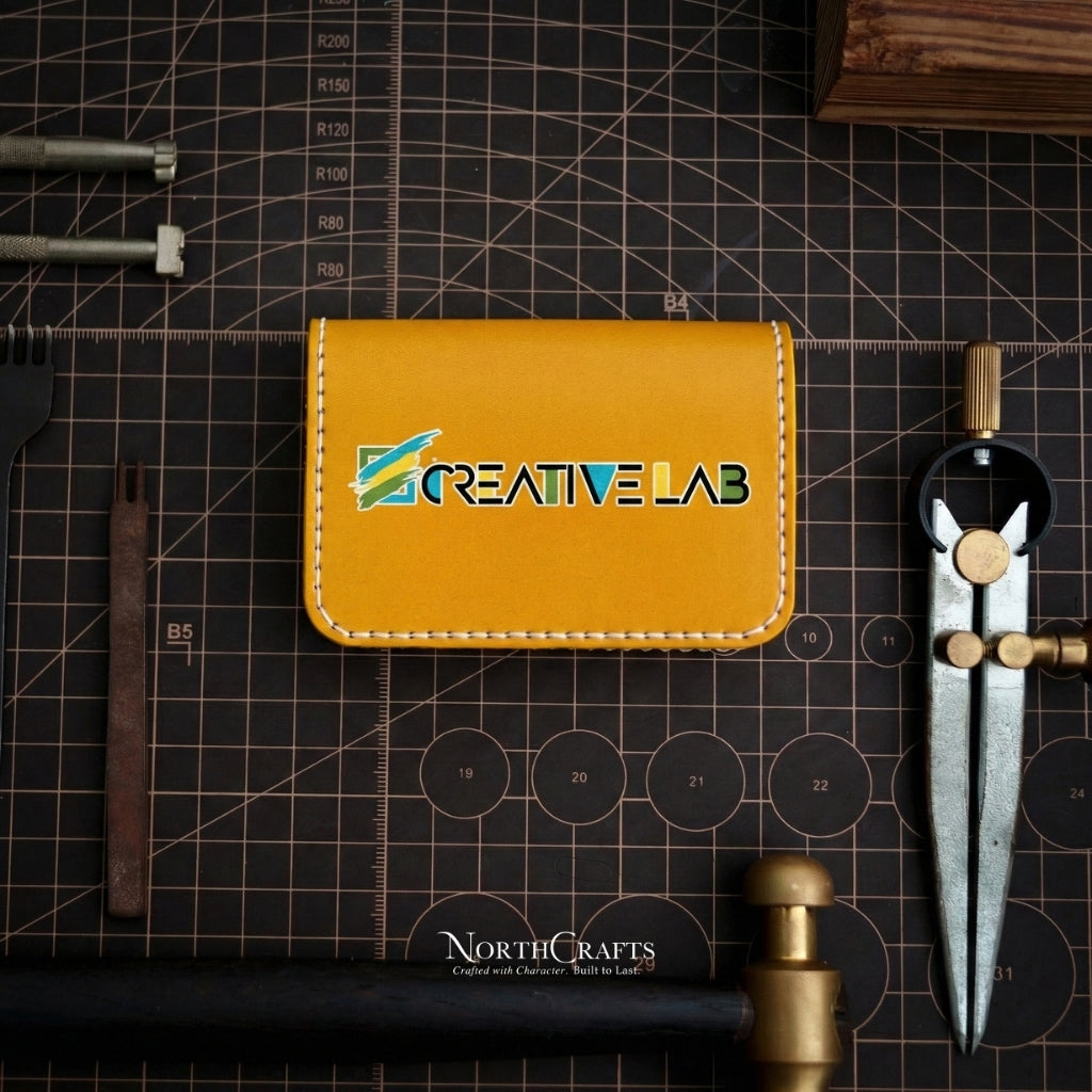 Square Leather Card Holder Box – Personalized Handmade – NorthCrafts | NorthCrafts