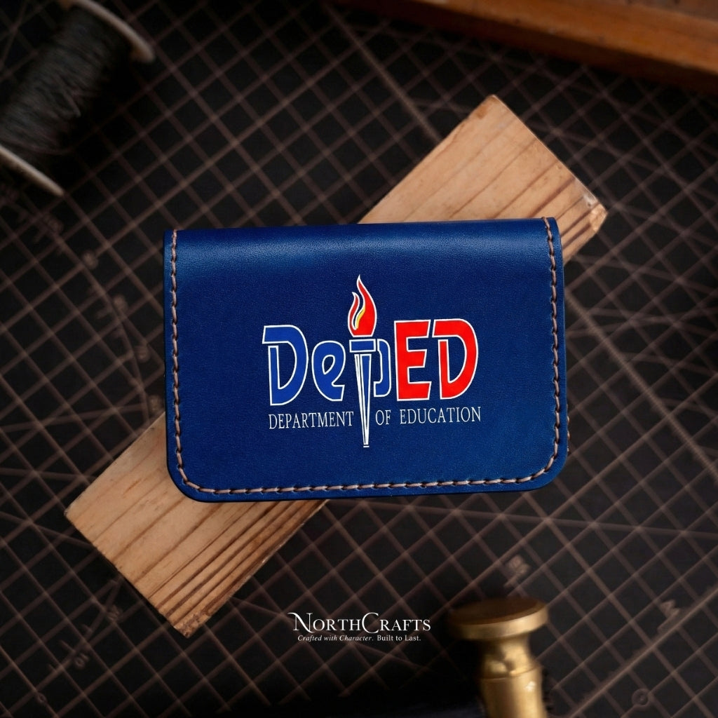 Square Leather Card Holder Box – Personalized Handmade – NorthCrafts | NorthCrafts